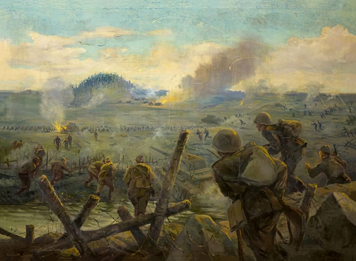 Image of soldiers in the trenches during World War I