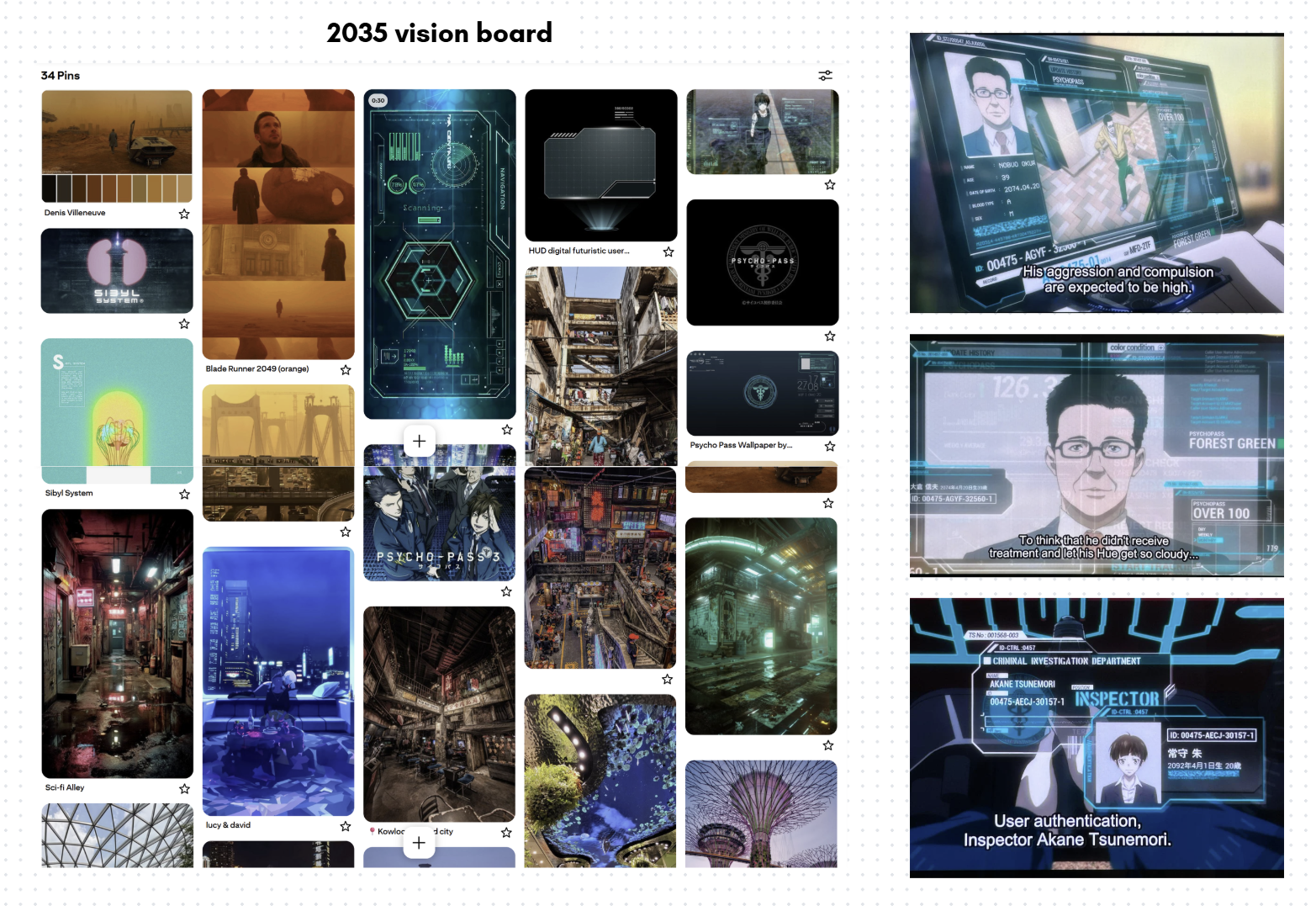 Screenshot of Canva vision board for 2035 theme
