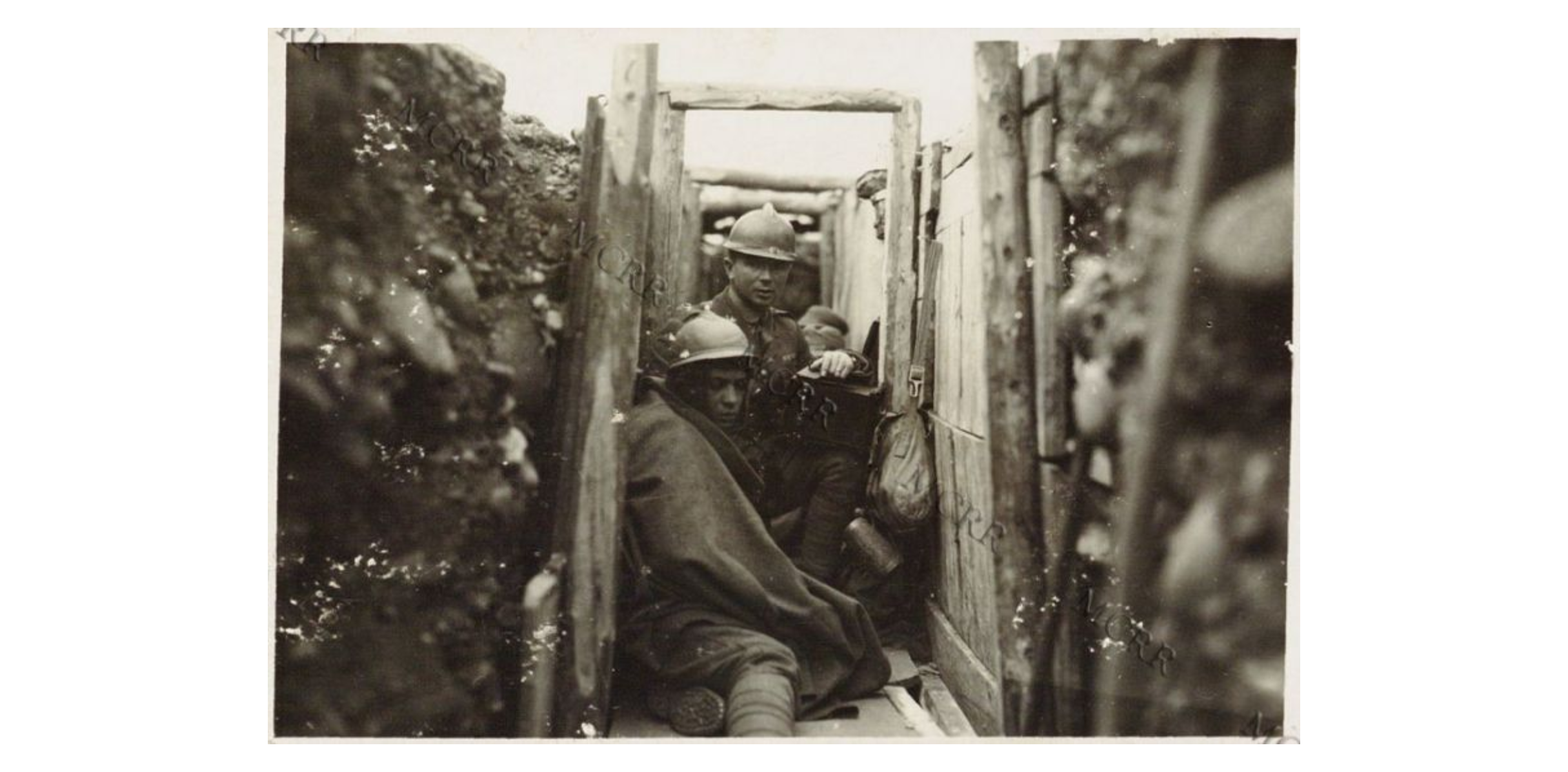 Image of trenches from World War I from Europeana collection
